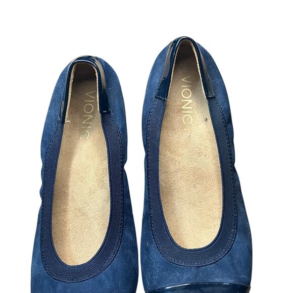 Vionic Spark Tiegan ballet flats in blue suede with cap toe-size 6 - Picture 5 of 10